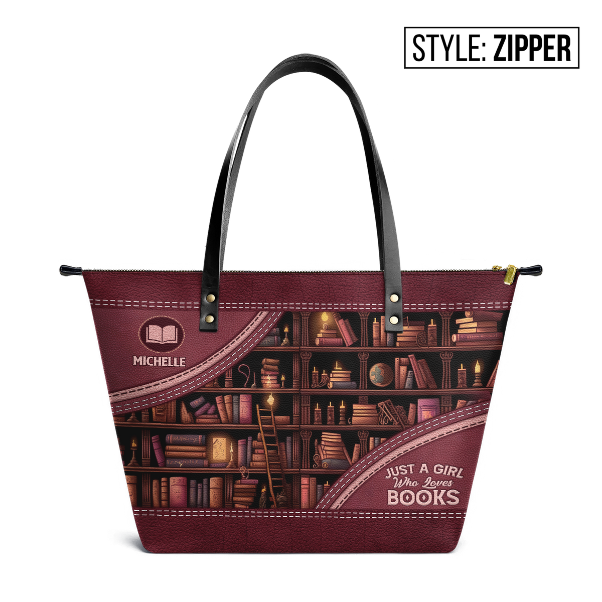 Just A Girl Who Loves Books TTRZ28101774OO Leather Tote Bag