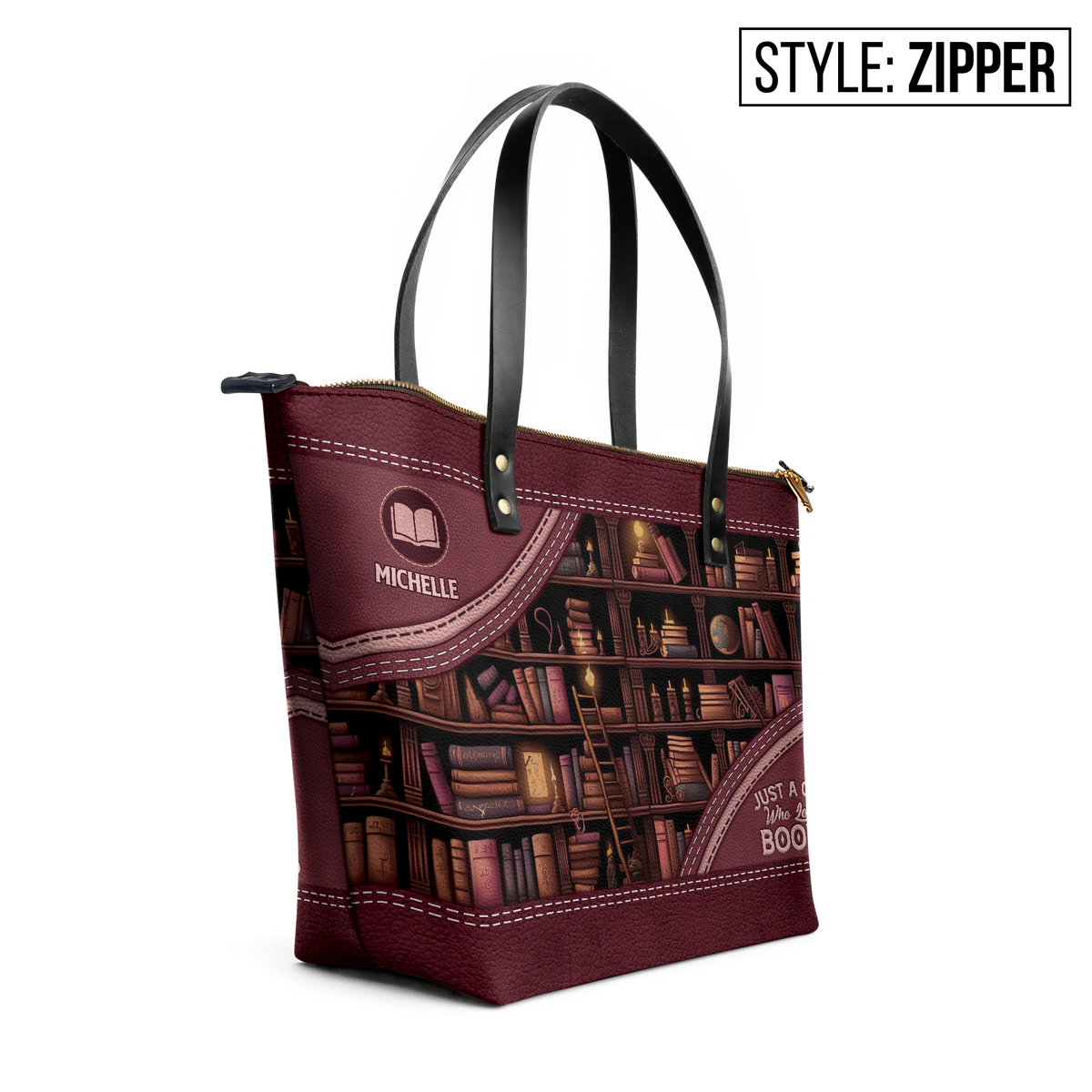 Just A Girl Who Loves Books TTRZ28101774OO Leather Tote Bag