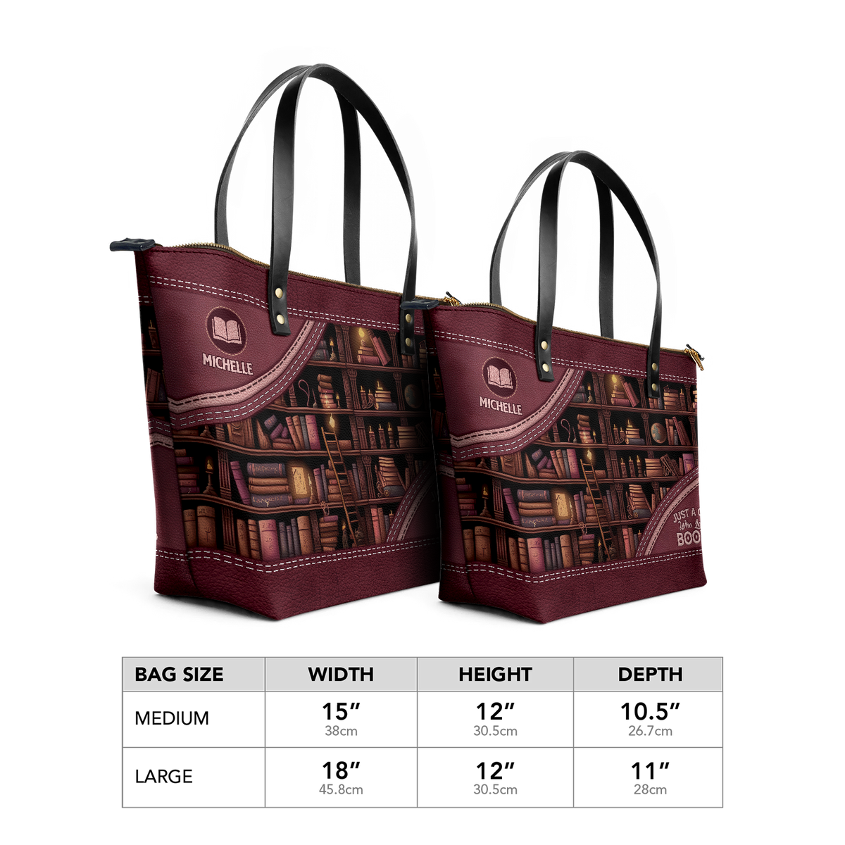 Just A Girl Who Loves Books TTRZ28101774OO Leather Tote Bag