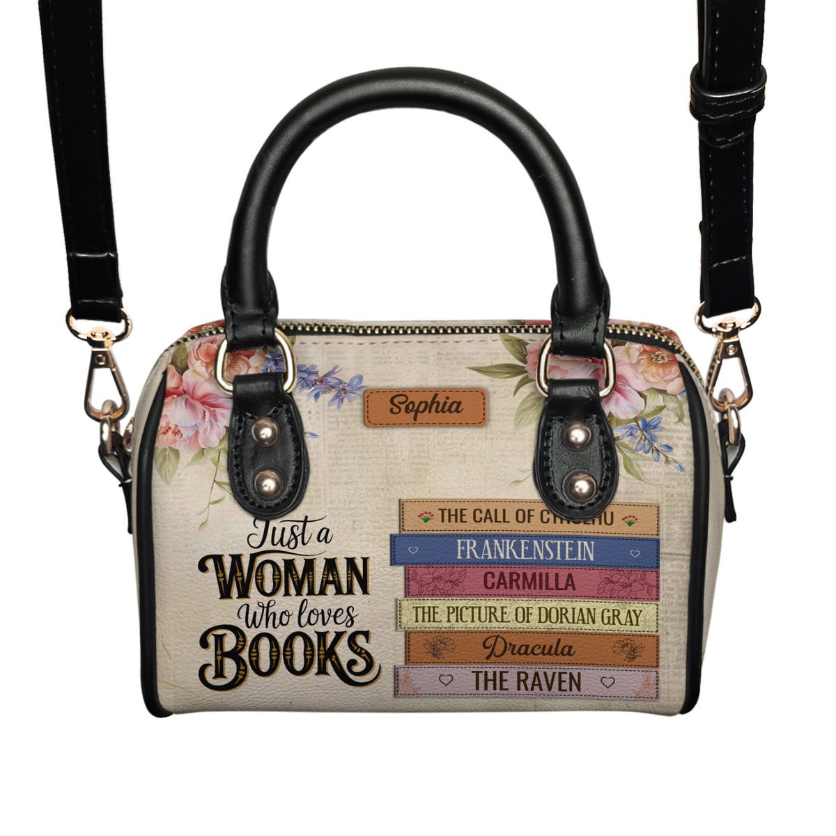 Custom Bookshelf: Just A Woman Who Loves Books HHRZ30103192DK Mini Satchel
