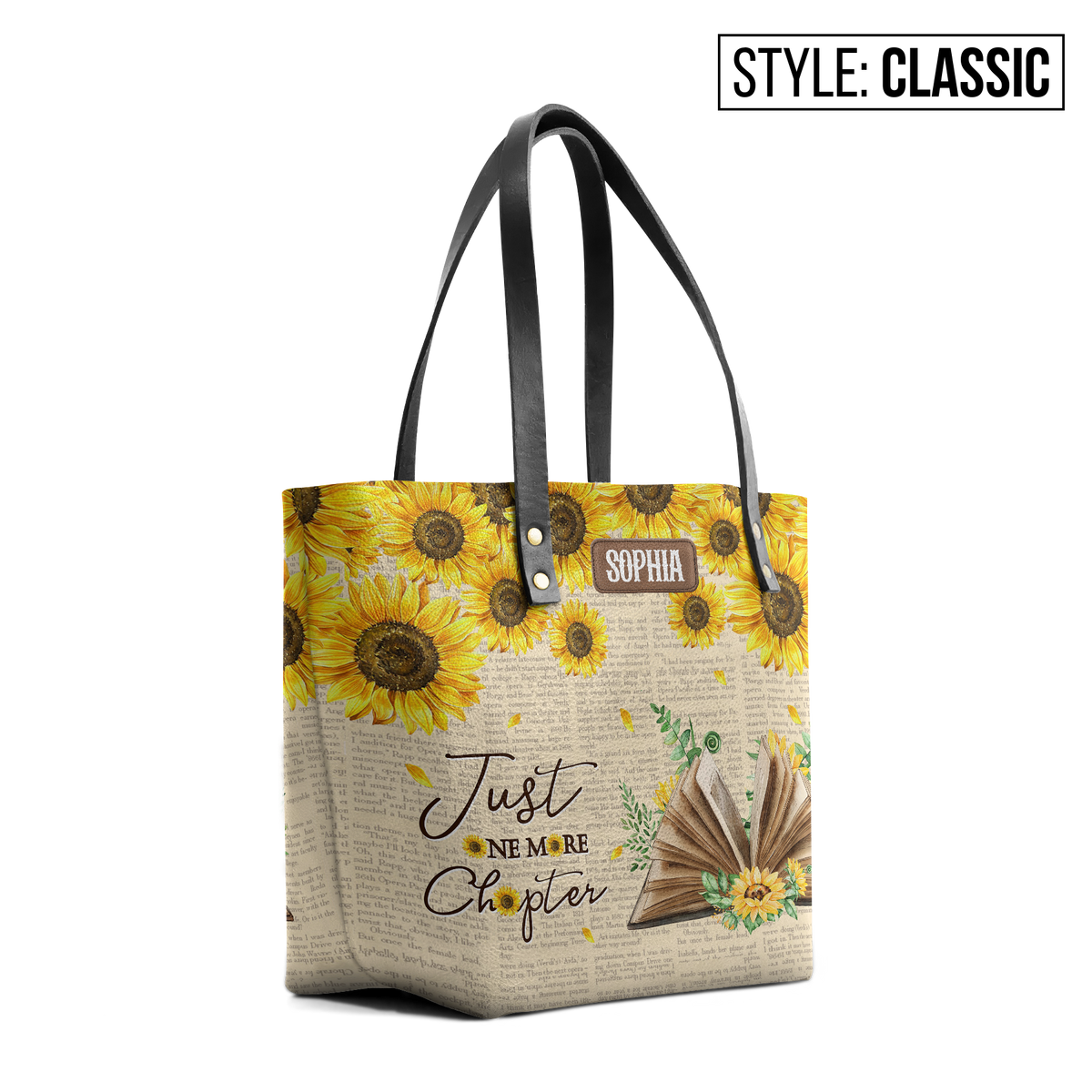 Just One More Chapter TTRZ28101449YL Leather Tote Bag
