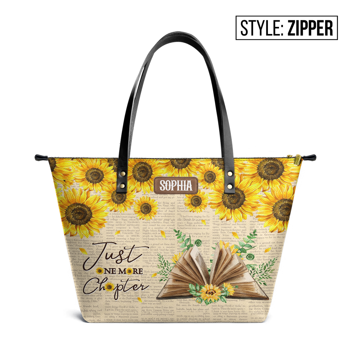 Just One More Chapter TTRZ28101449YL Leather Tote Bag