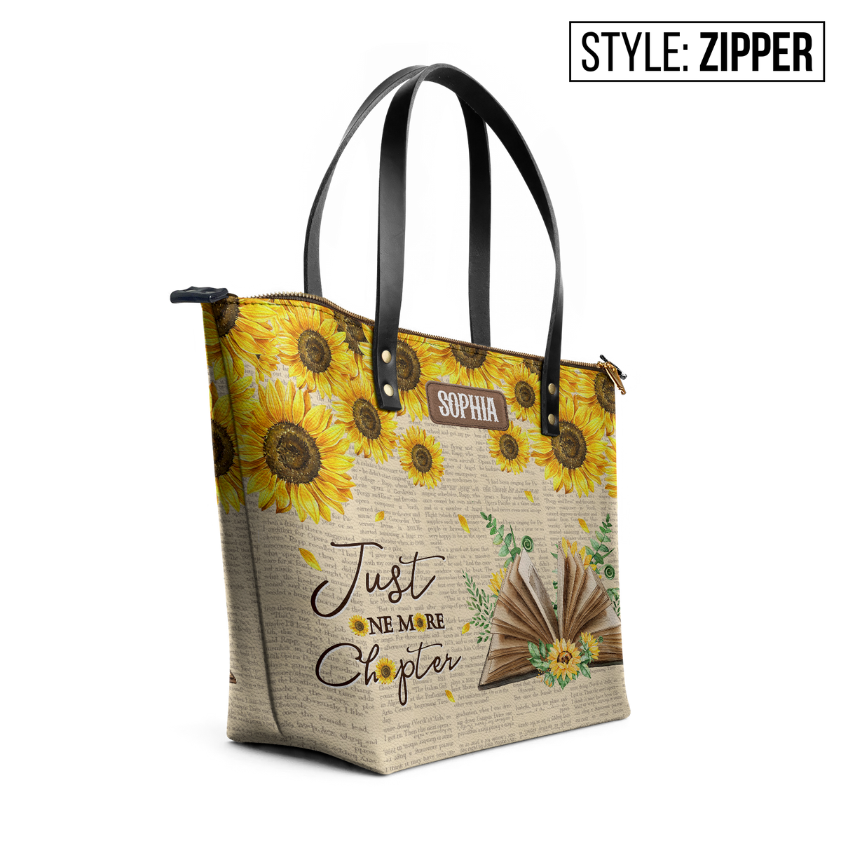 Just One More Chapter TTRZ28101449YL Leather Tote Bag
