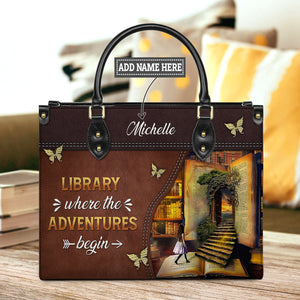 Library Where The Adventures Begin HTRZ02040250UA Leather Bag