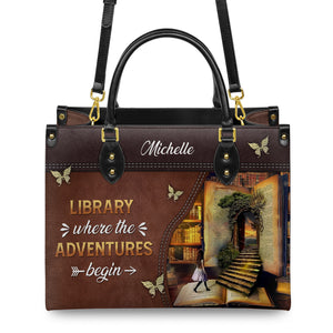 Library Where The Adventures Begin HTRZ02040250UA Leather Bag
