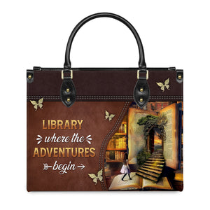 Library Where The Adventures Begin HTRZ02040250UA Leather Bag