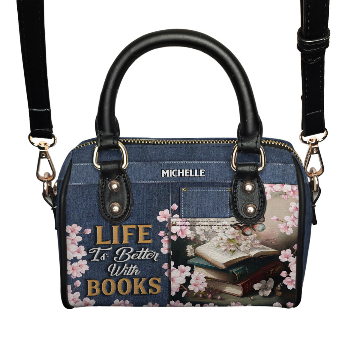 Life Is Better With Books TTRZ21085739GY Mini Satchel