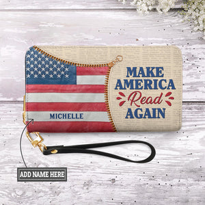 Make America Read Again NNRZ05085202GP Zip Around Leather Wallet