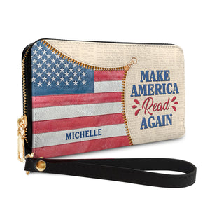 Make America Read Again NNRZ05085202GP Zip Around Leather Wallet