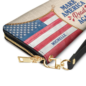 Make America Read Again NNRZ05085202GP Zip Around Leather Wallet