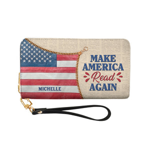 Make America Read Again NNRZ05085202GP Zip Around Leather Wallet