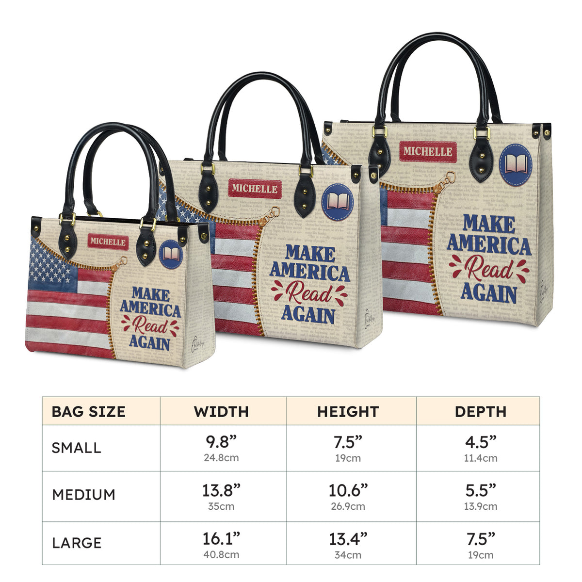 Make America Read Again HTRZ02042854PM Leather Bag