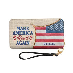 Make America Read Again NNRZ05085202GP Zip Around Leather Wallet