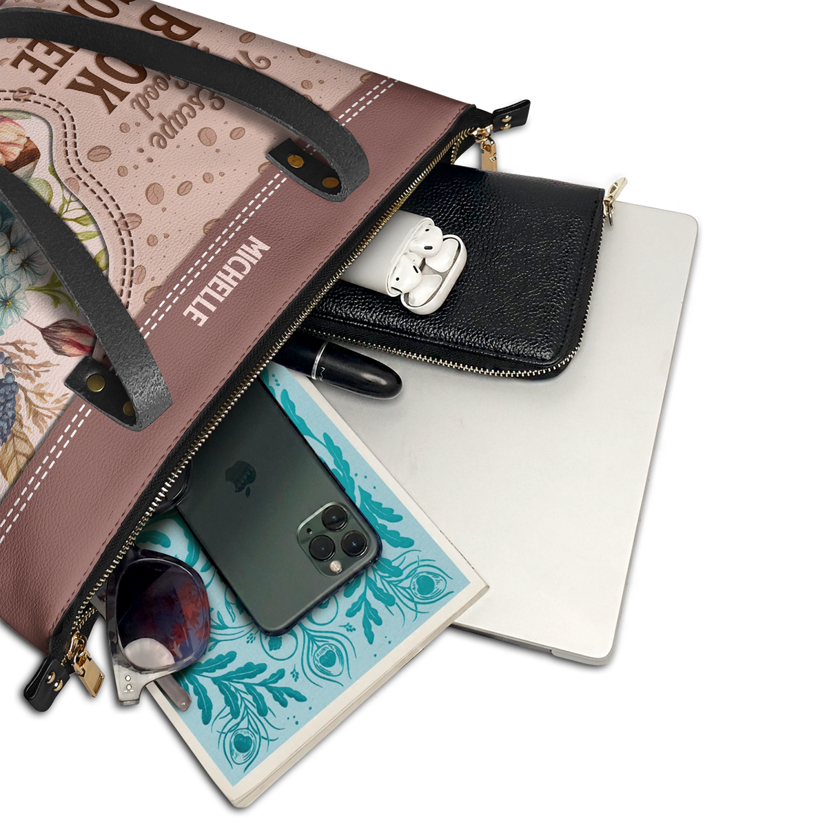 My Escape A Good Book And Coffee TTRZ28102058OM Leather Tote Bag
