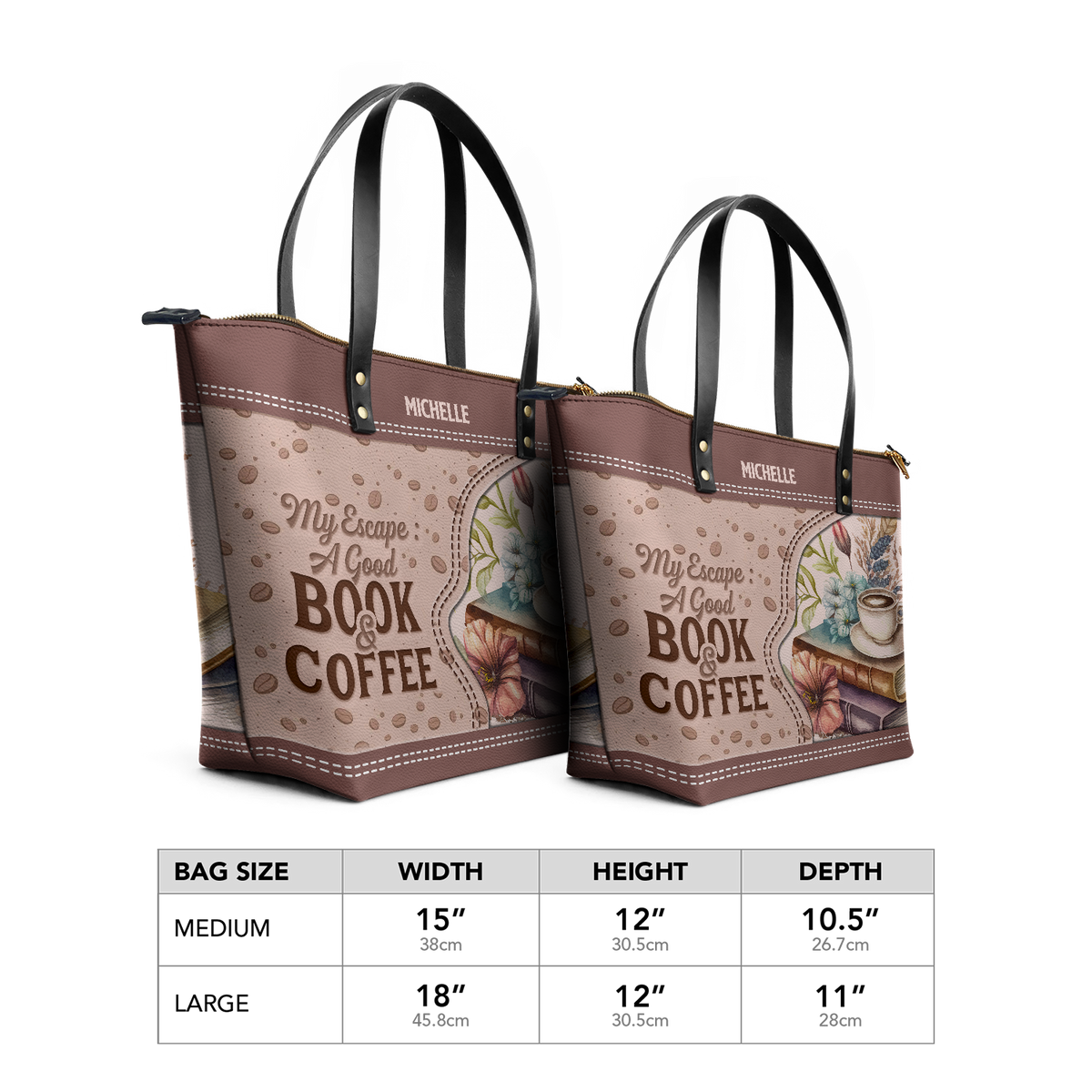 My Escape A Good Book And Coffee TTRZ28102058OM Leather Tote Bag