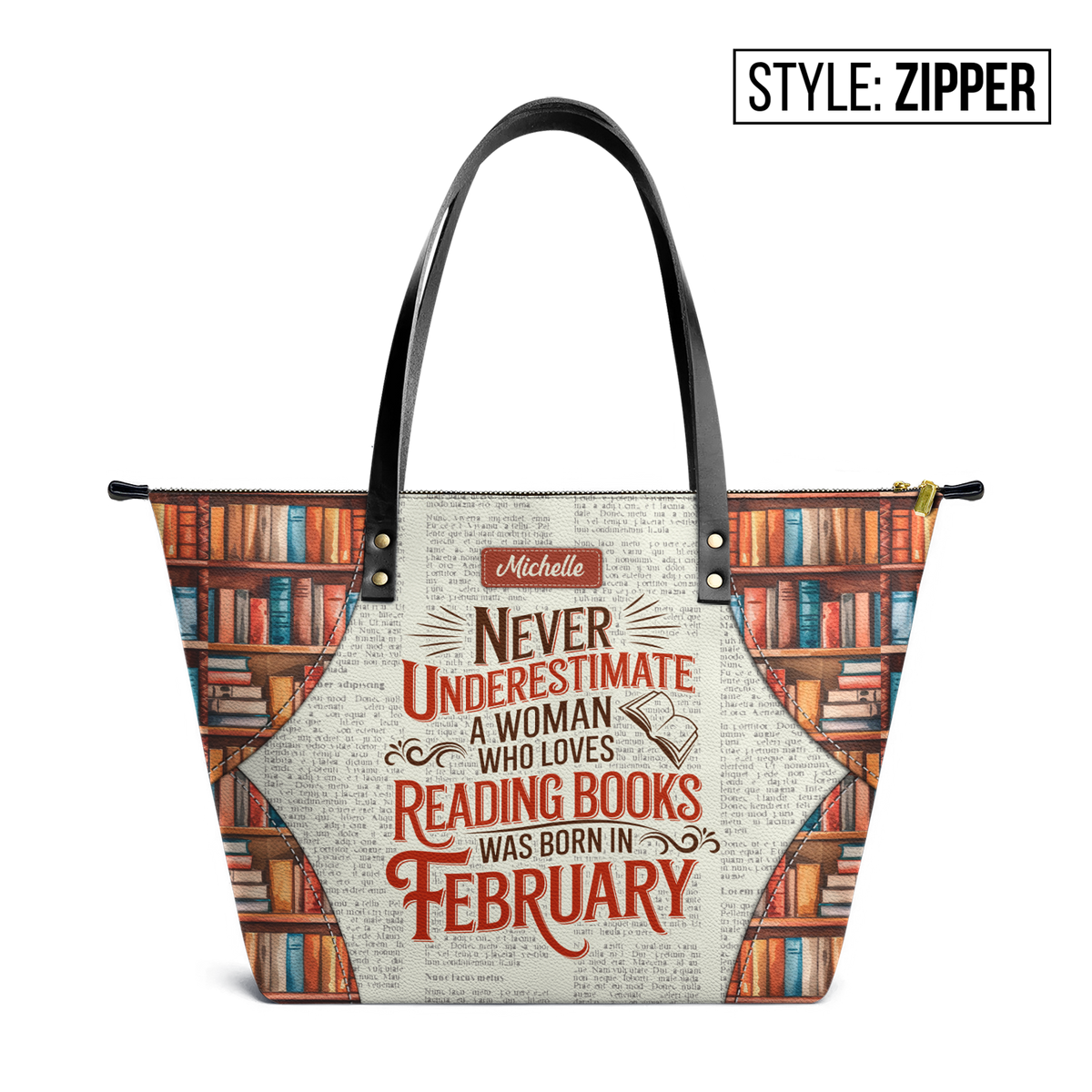 Never Underestimate A Woman Who Loves Reading Was Born In HHRZ30104832CX Leather Tote Bag
