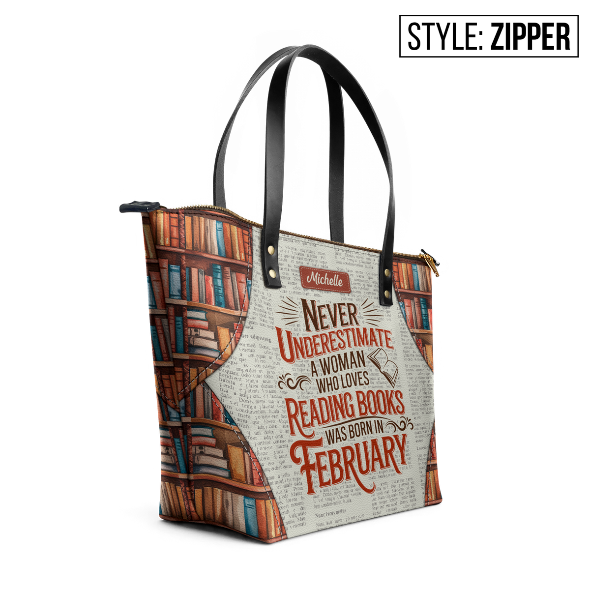 Never Underestimate A Woman Who Loves Reading Was Born In HHRZ30104832CX Leather Tote Bag