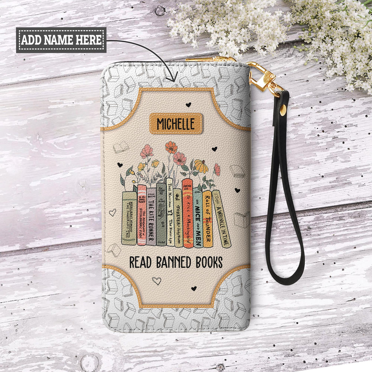 Read Banned Books NNRZ05081577TX Zip Around Leather Wallet