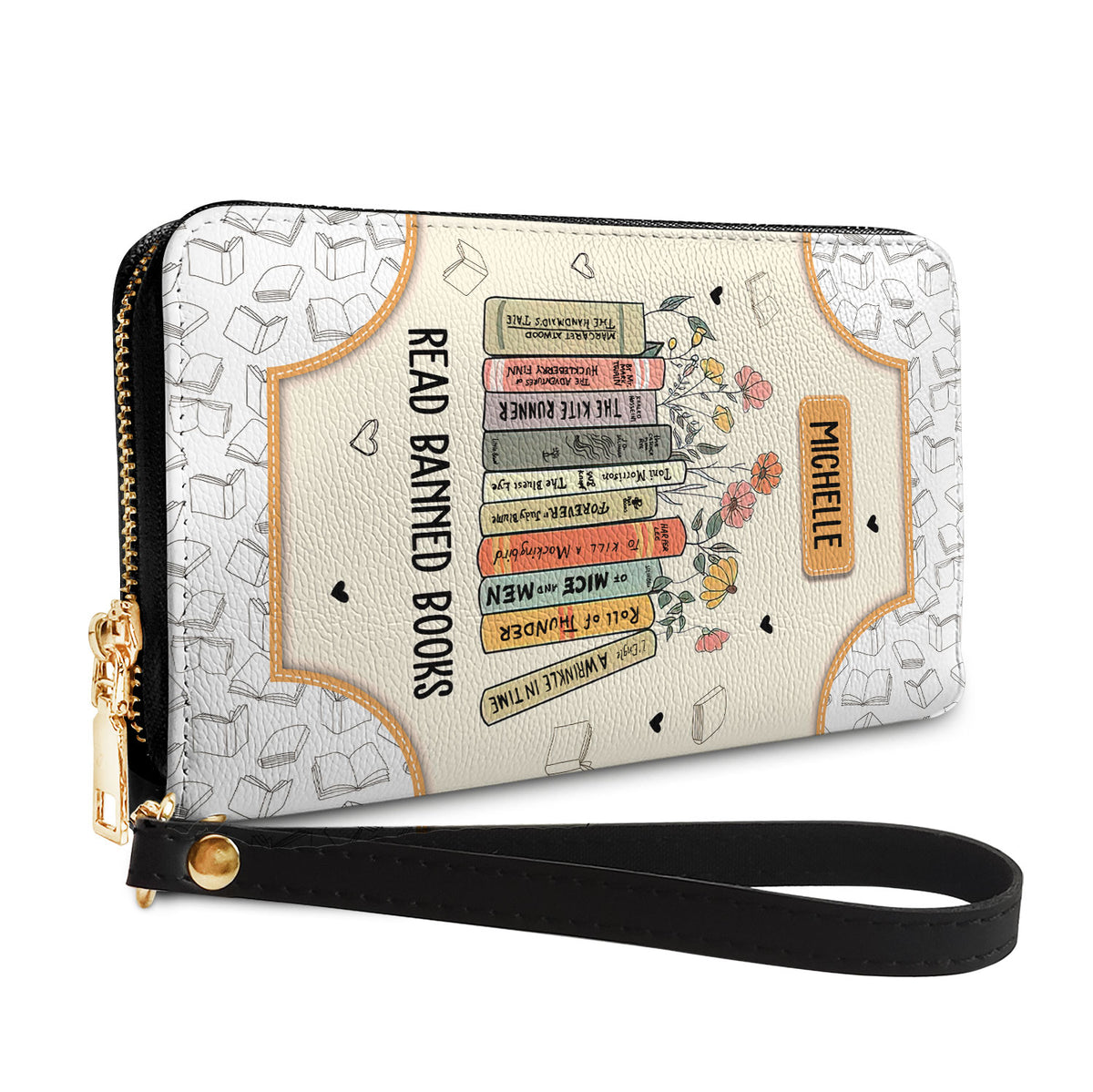Read Banned Books NNRZ05081577TX Zip Around Leather Wallet