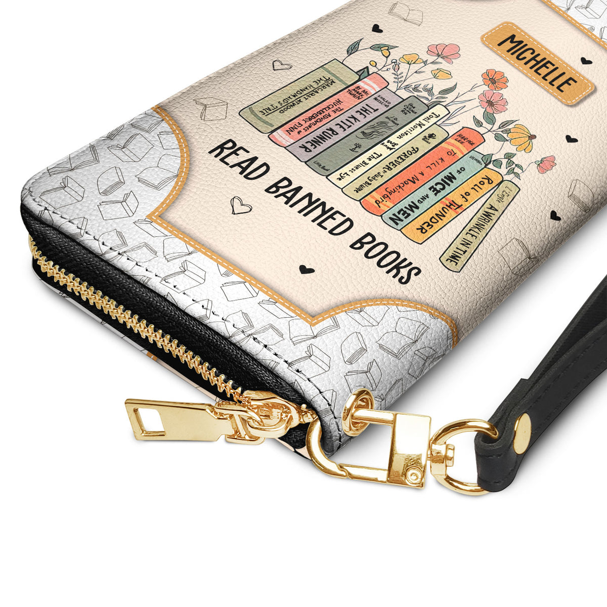 Read Banned Books NNRZ05081577TX Zip Around Leather Wallet