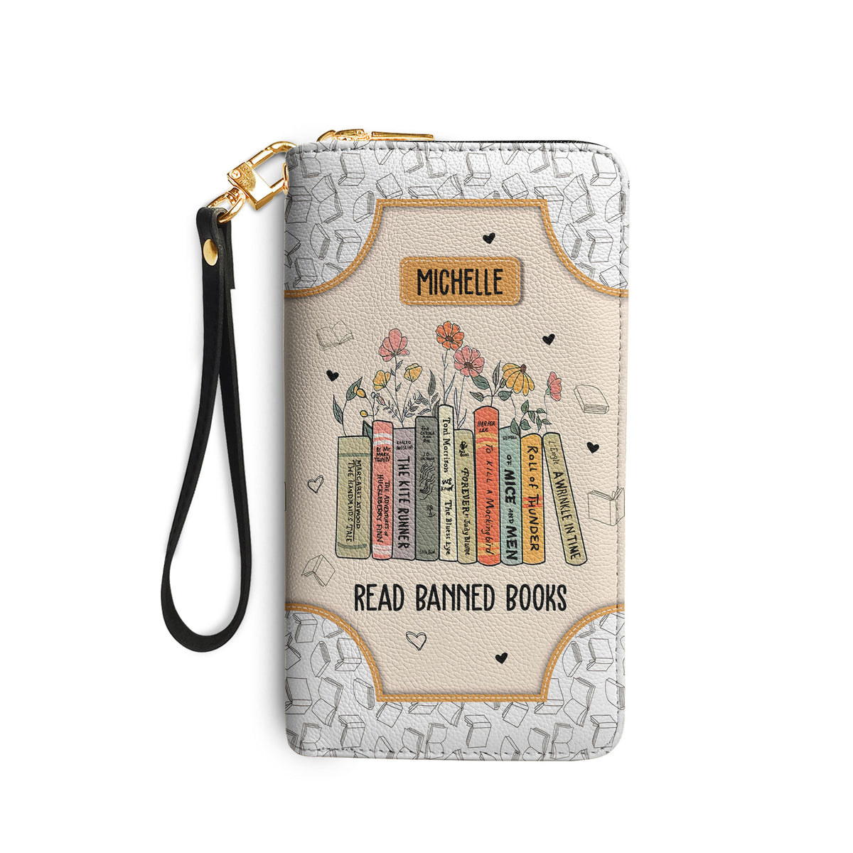 Read Banned Books NNRZ05081577TX Zip Around Leather Wallet