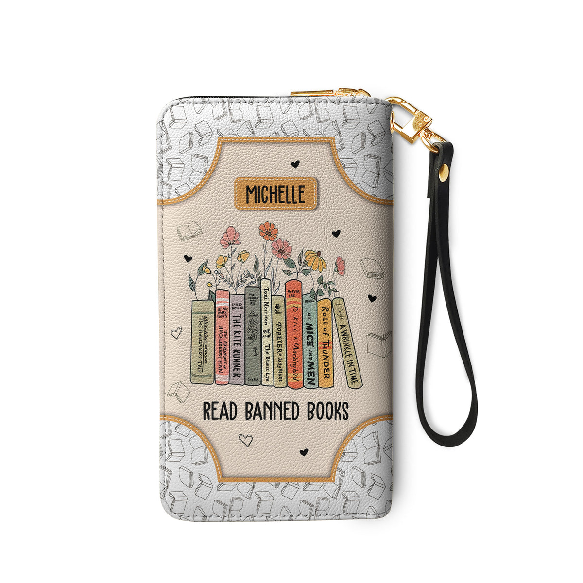 Read Banned Books NNRZ05081577TX Zip Around Leather Wallet