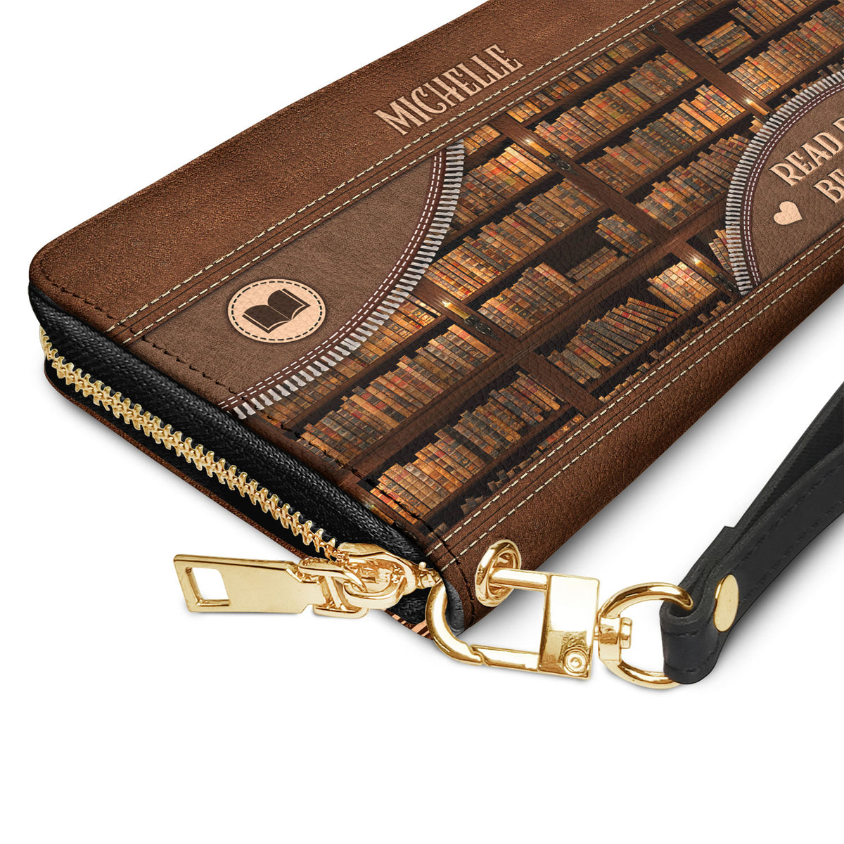 Read Book Be Happy NNRZ05080964SS Zip Around Leather Wallet