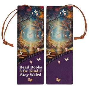 Read Books Be Kind Stay Weird HHRZ02047107NC Leather Bookmark