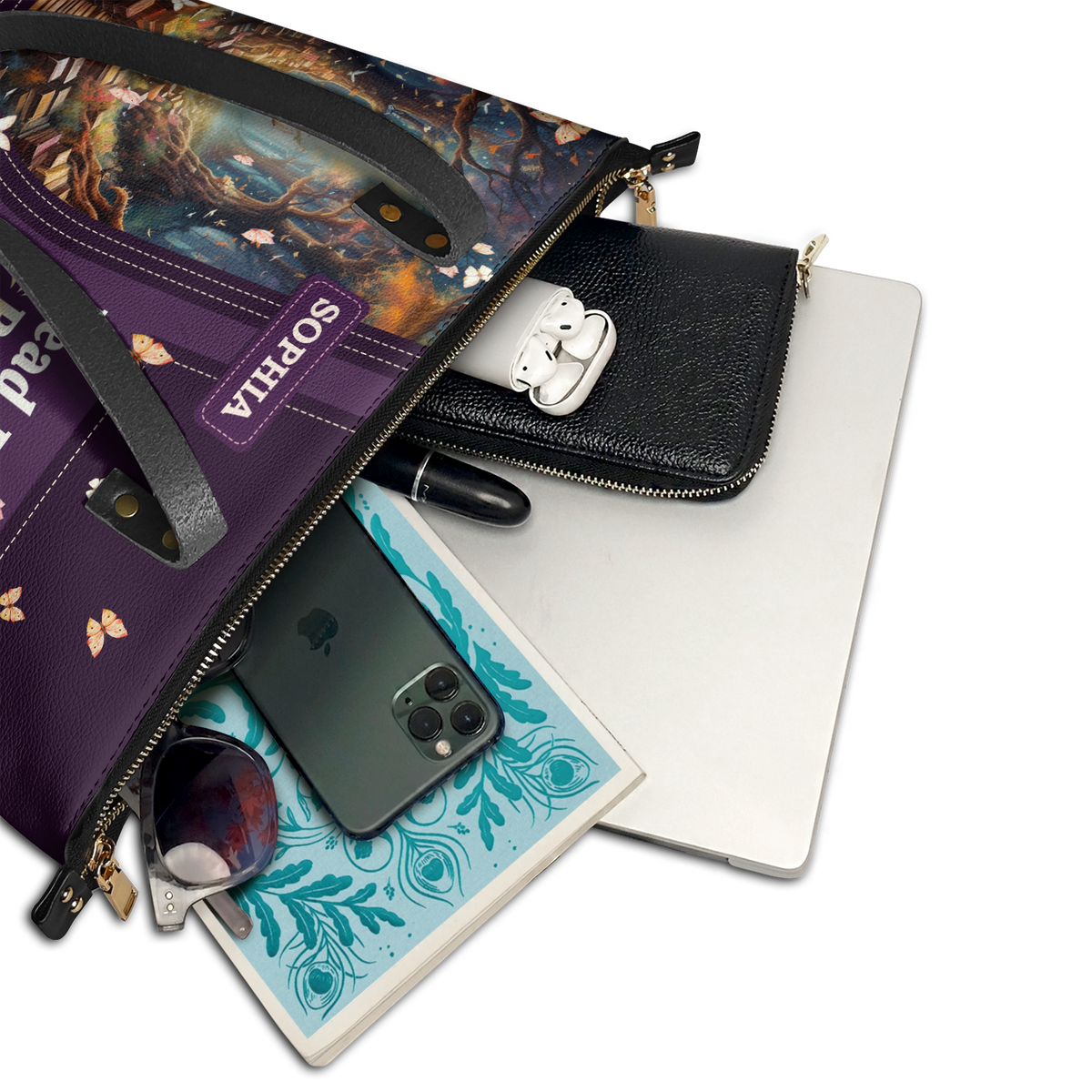 Read Books Be Kind Stay Weird TTRZ28107448GA Leather Tote Bag