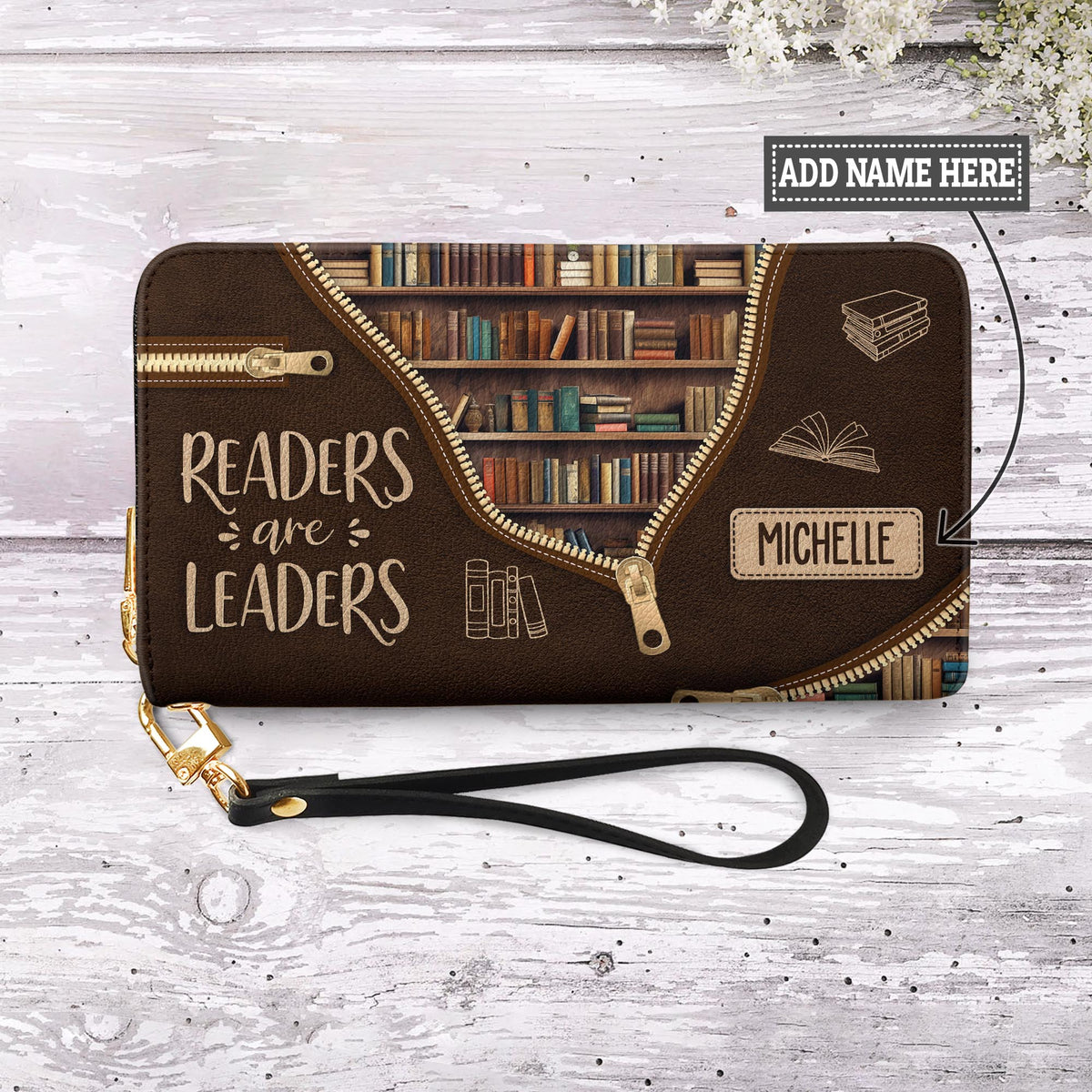 Readers Are Leaders NNRZ05082105SG Zip Around Leather Wallet