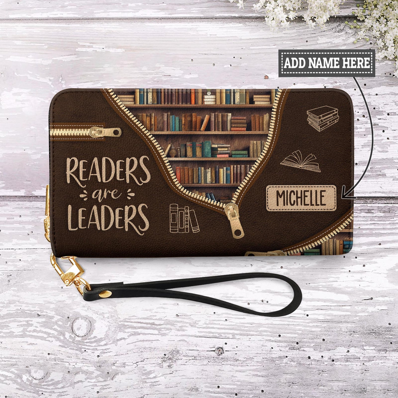 Readers Are Leaders NNRZ05082105SG Zip Around Leather Wallet
