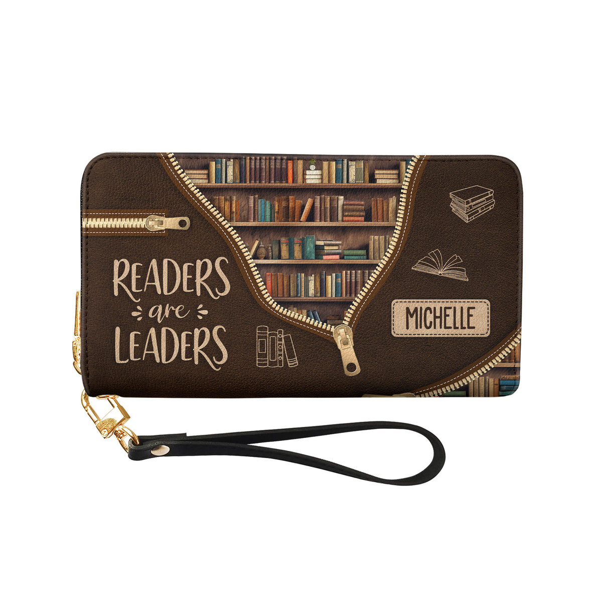 Readers Are Leaders NNRZ05082105SG Zip Around Leather Wallet