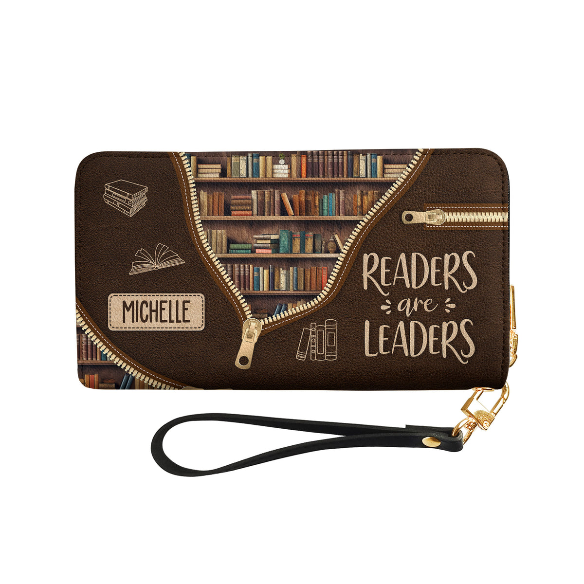 Readers Are Leaders NNRZ05082105SG Zip Around Leather Wallet
