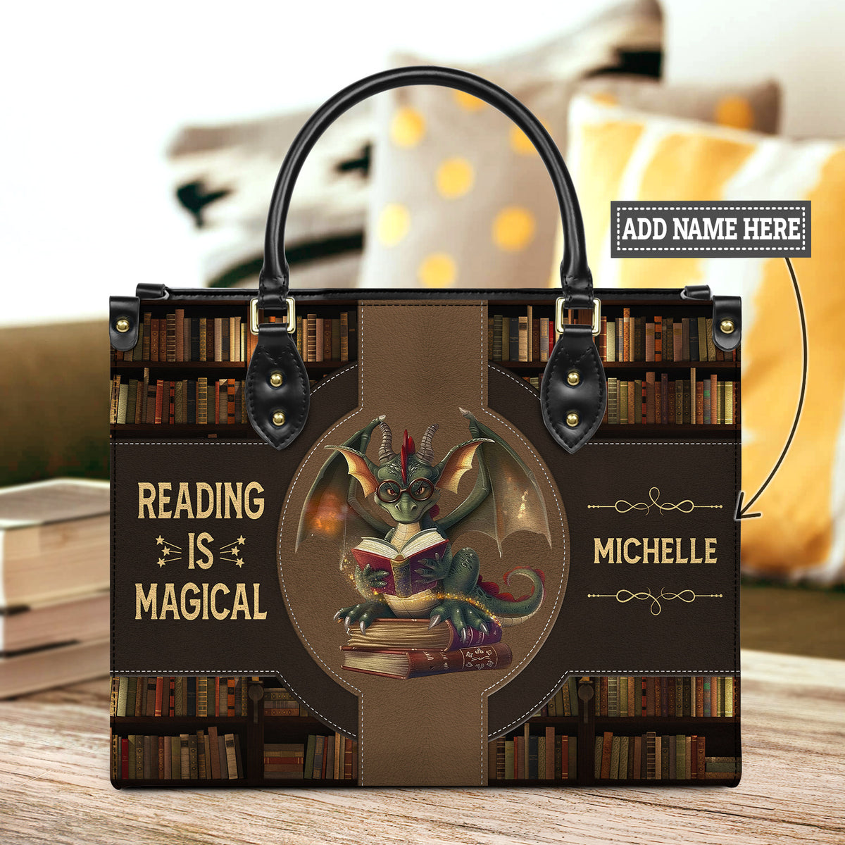Reading Is Magical HTRZ02046467RY Leather Bag