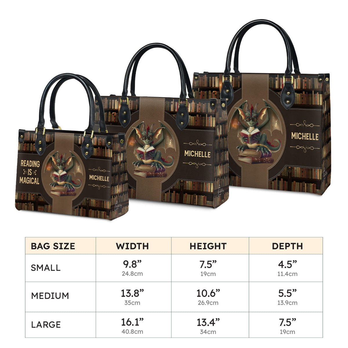 Reading Is Magical HTRZ02046467RY Leather Bag