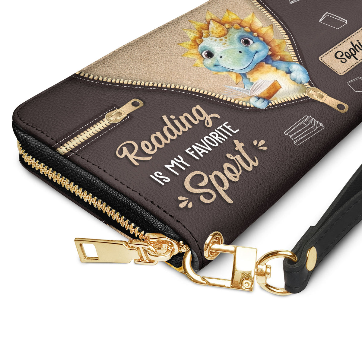 Reading Is My Favorite Sport NNRZ05084462XW Zip Around Leather Wallet