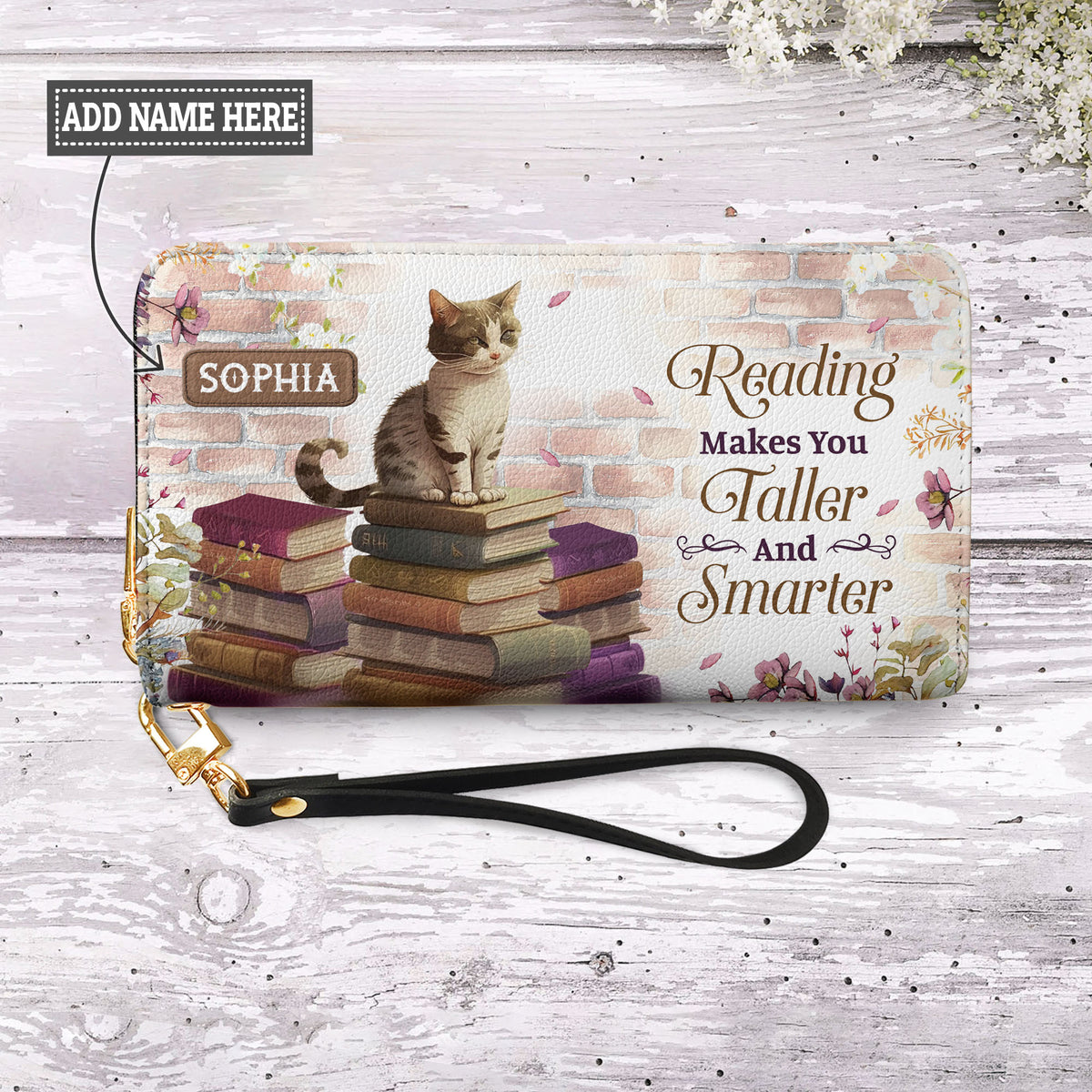 Reading Makes You Taller And Smarter NNRZ05083325XI Zip Around Leather Wallet