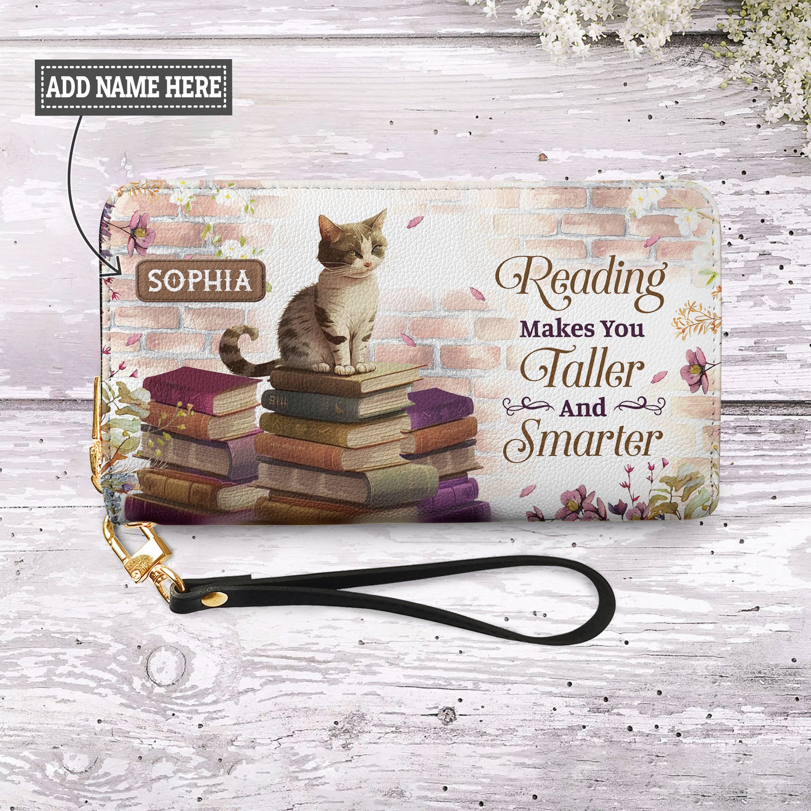 Reading Makes You Taller And Smarter NNRZ05083325XI Zip Around Leather Wallet