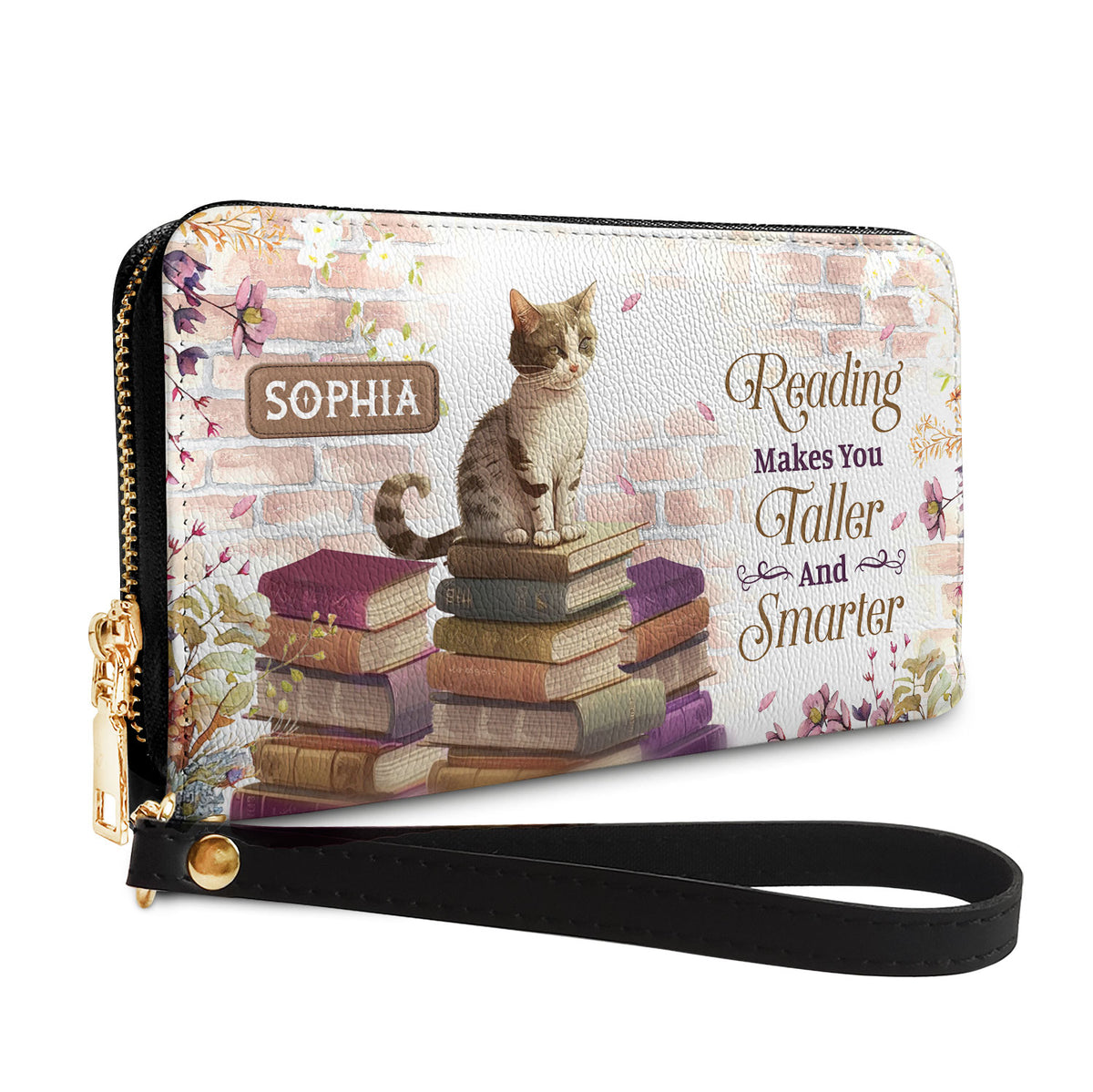 Reading Makes You Taller And Smarter NNRZ05083325XI Zip Around Leather Wallet