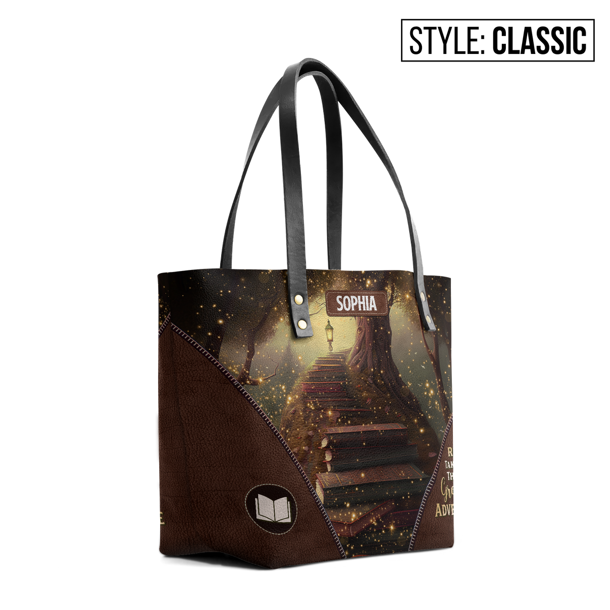 Reading Takes You On The Greatest Adventure TTRZ28106179BY Leather Tote Bag