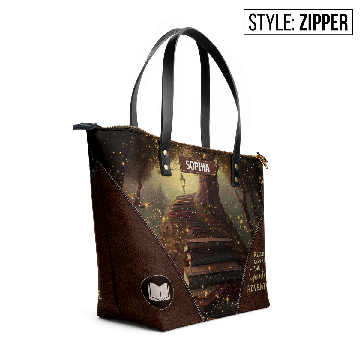 Reading Takes You On The Greatest Adventure TTRZ28106179BY Leather Tote Bag