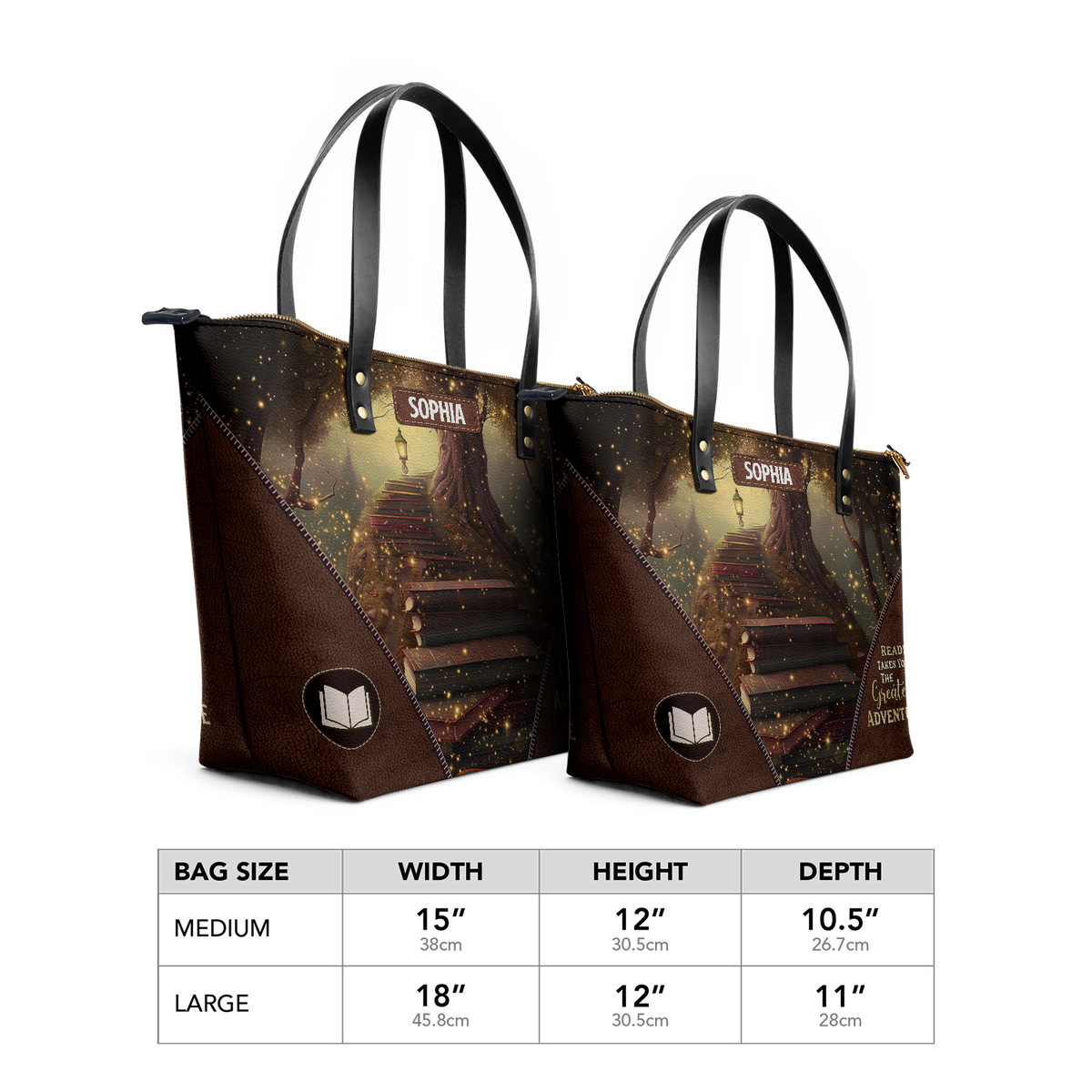 Reading Takes You On The Greatest Adventure TTRZ28106179BY Leather Tote Bag