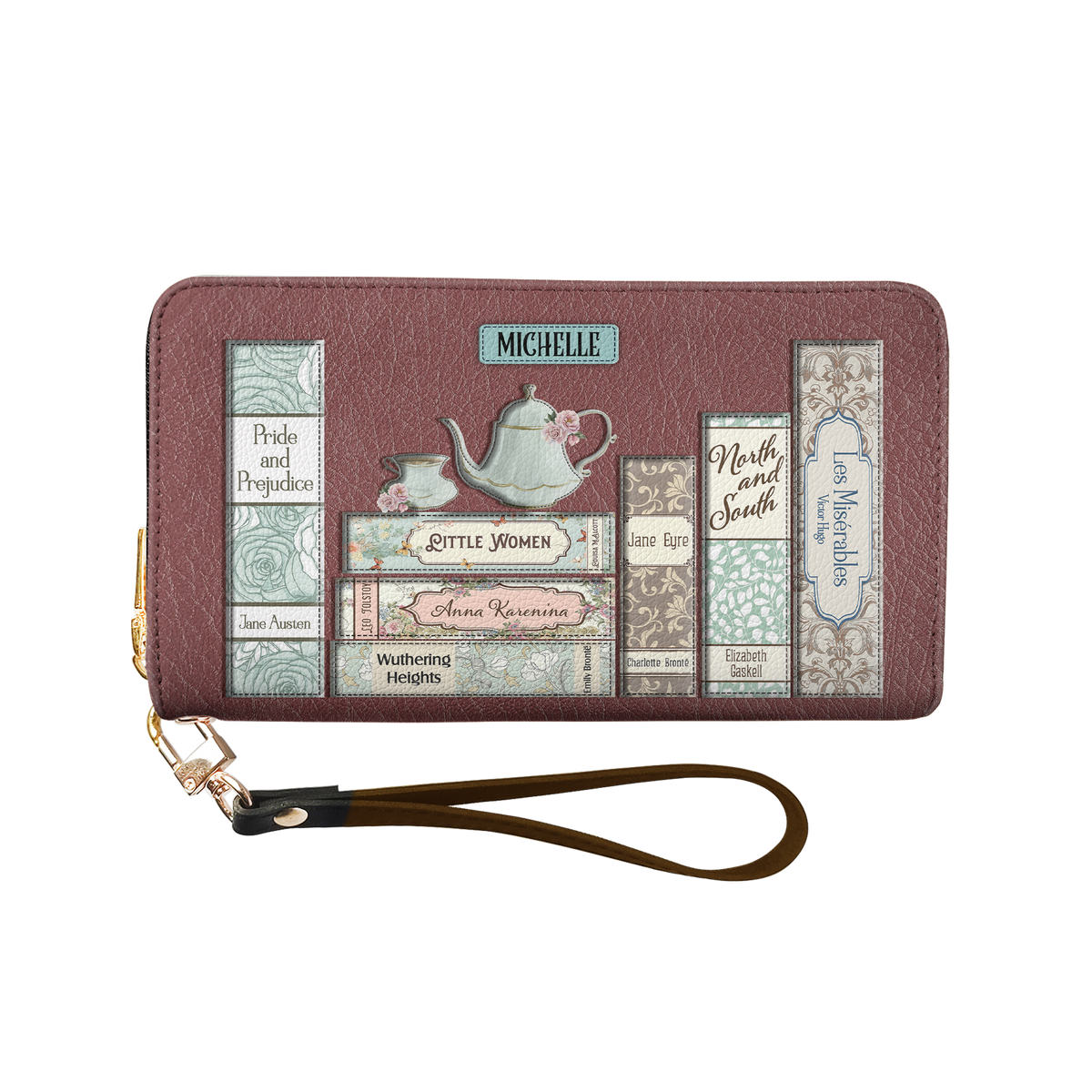 Romance Books HHRZ29108384PC Zip Around Leather Wallet