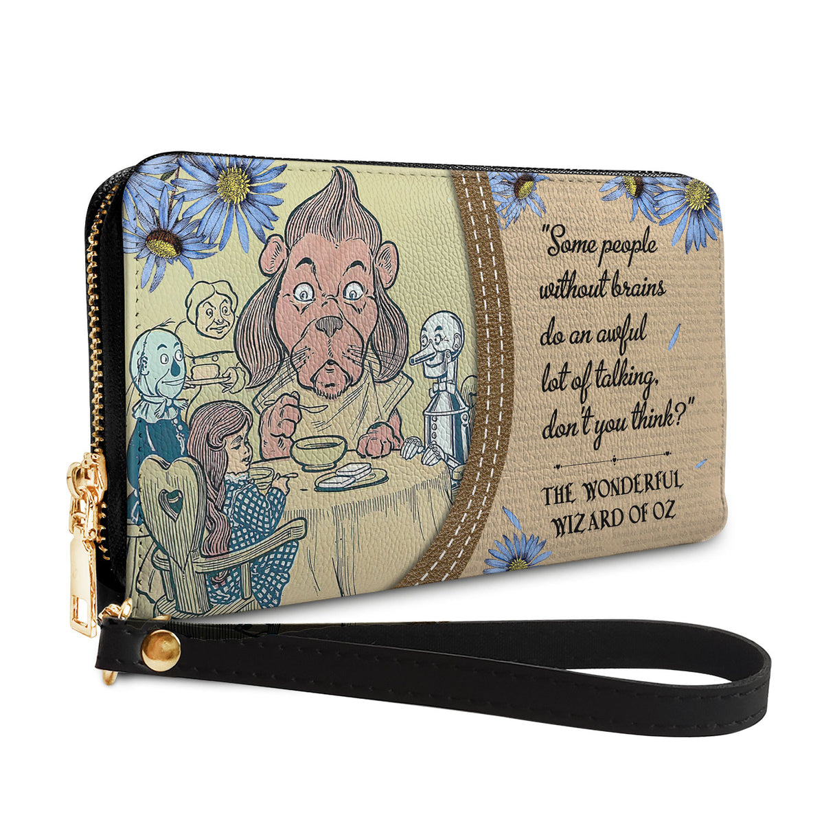 Some People Without Brains Do An Awful Lot Of Talking The Wonderful Wizard Of Oz HHRZ02047990PW Zip Around Leather Wallet