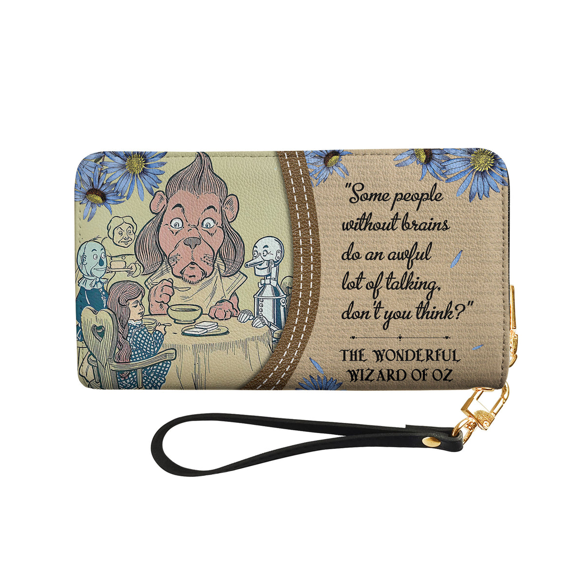 Some People Without Brains Do An Awful Lot Of Talking The Wonderful Wizard Of Oz HHRZ02047990PW Zip Around Leather Wallet