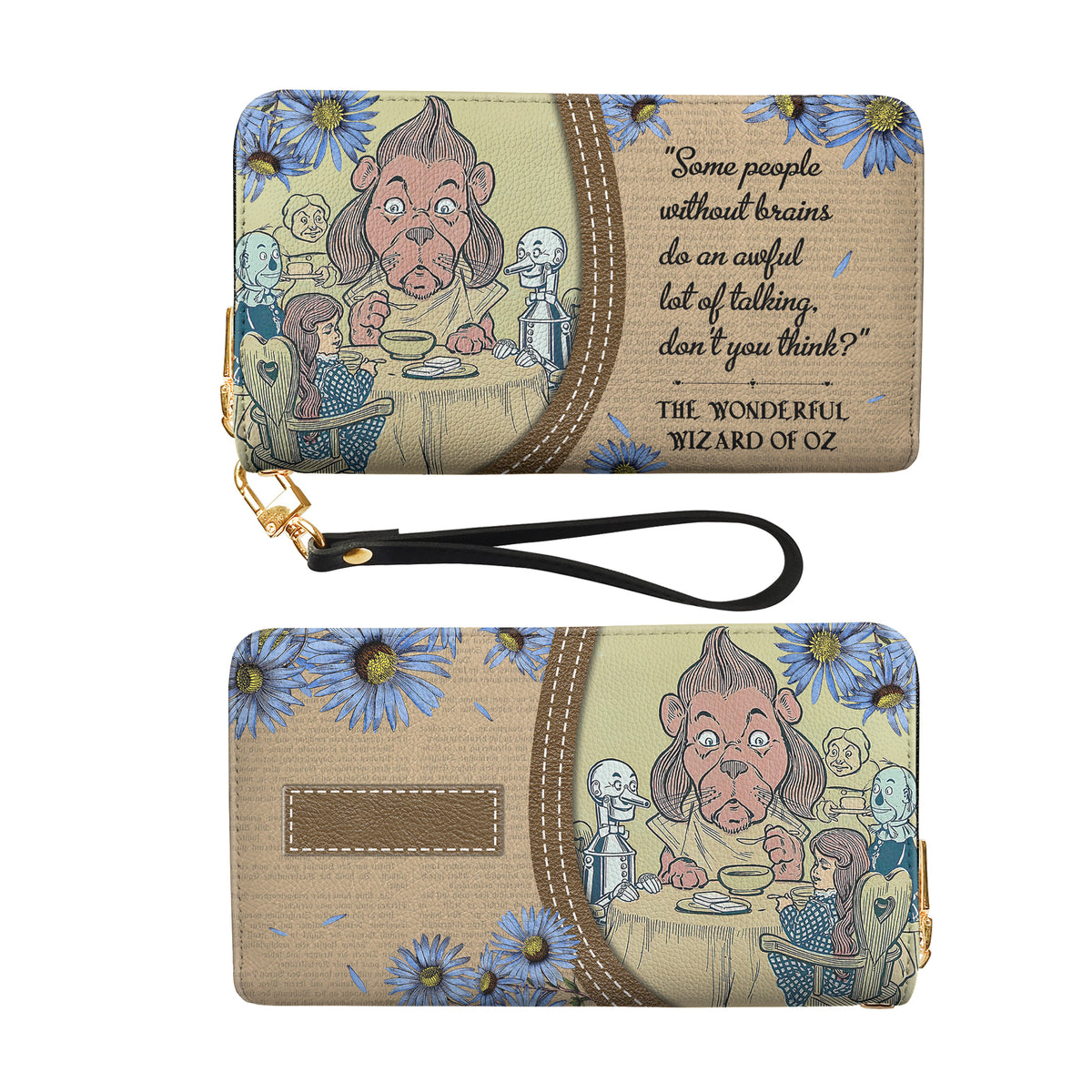 Some People Without Brains Do An Awful Lot Of Talking The Wonderful Wizard Of Oz HHRZ02047990PW Zip Around Leather Wallet