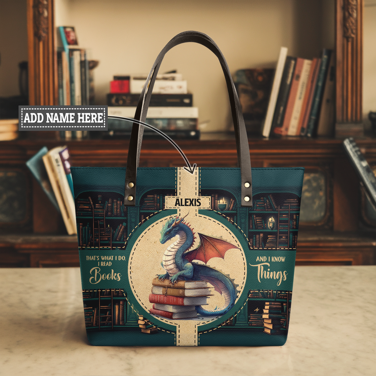 Thats What I Do I Read Books And I Know Things TTRZ28107059LD Leather Tote Bag