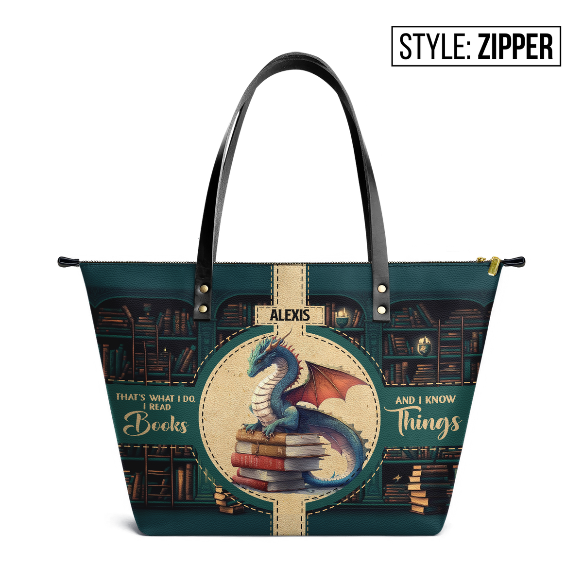 Thats What I Do I Read Books And I Know Things TTRZ28107059LD Leather Tote Bag