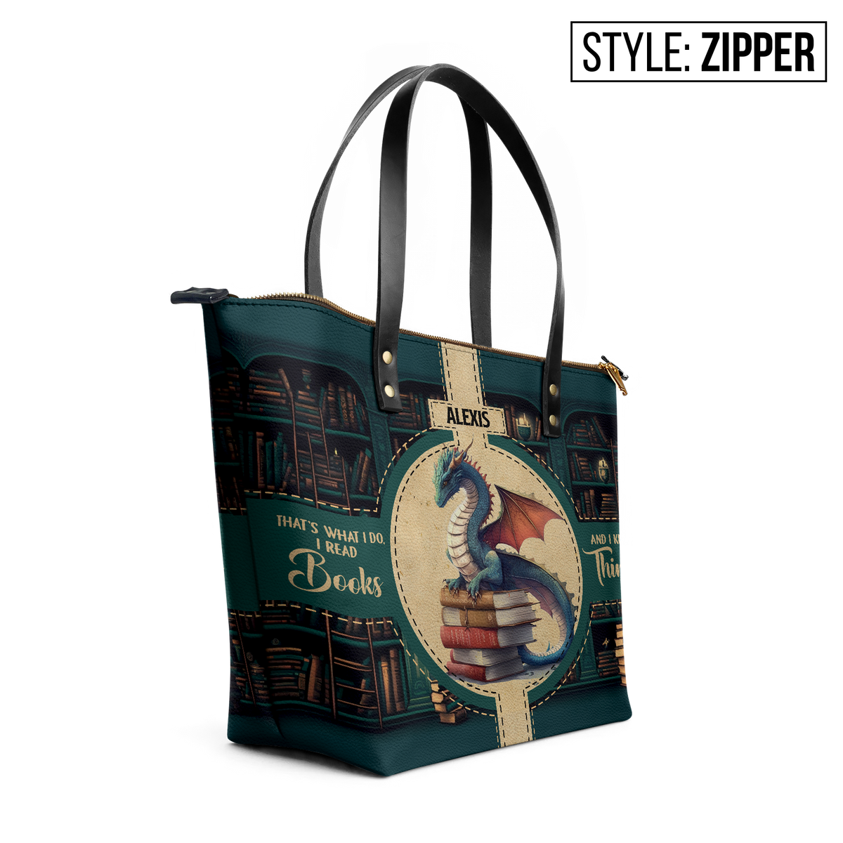 Thats What I Do I Read Books And I Know Things TTRZ28107059LD Leather Tote Bag