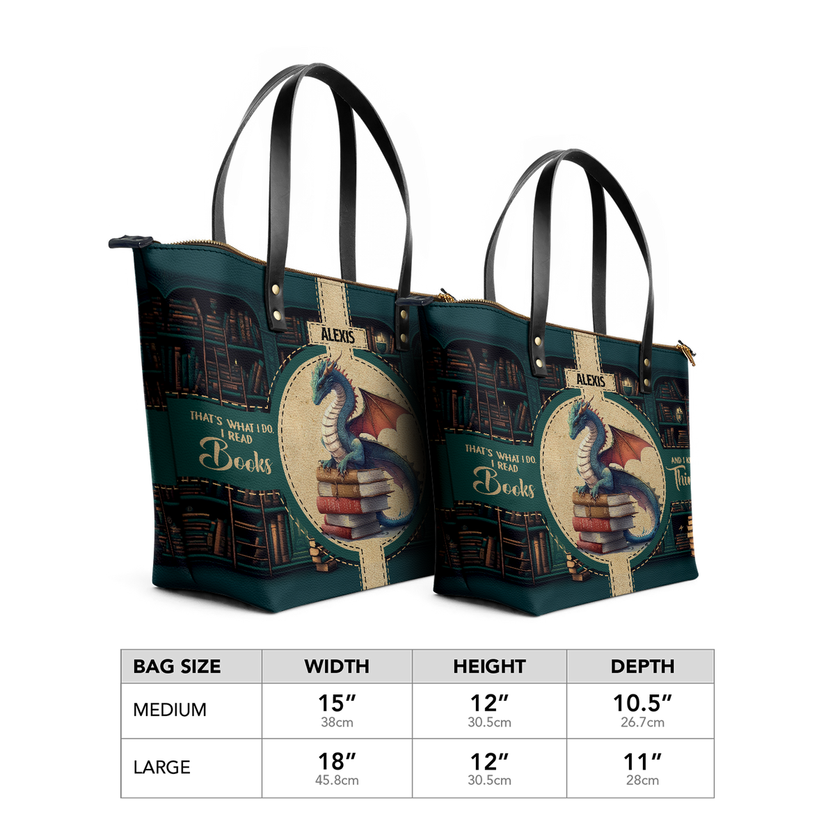 Thats What I Do I Read Books And I Know Things TTRZ28107059LD Leather Tote Bag